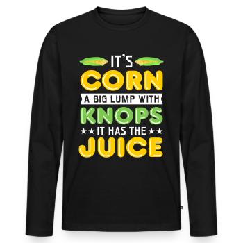 C’est du maïs, un gros morceau avec - T-shirt manches longues Premium bio Homme - noir - Devant - Nico (187cm)