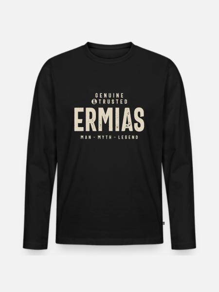 Ermias Personalized Name - Men's Premium Organic Long Sleeve Shirt - black