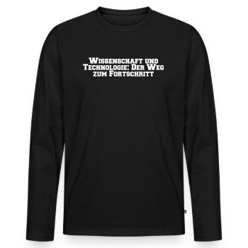 Wissenschaft - Wissenschaft und Technologie: Der - Männer Premium Bio Langarmshirt - Schwarz - Vorne - Nico (187cm)