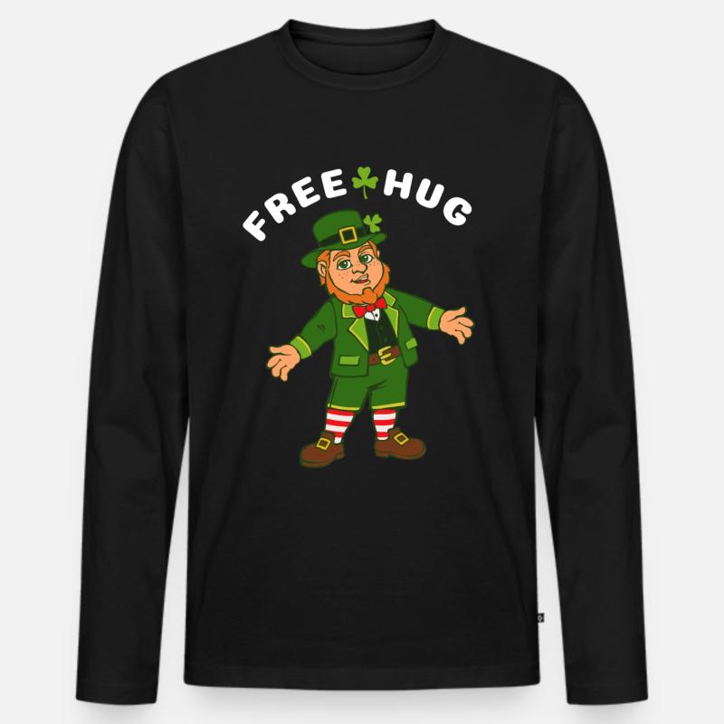 Free Hug - Männer Premium Bio Langarmshirt - Schwarz