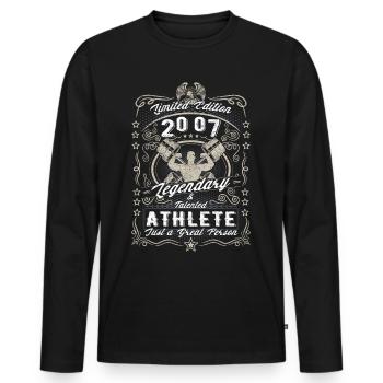 Vintage 2007 Fitness Geburtstag Geschenk Hobby - Männer Premium Bio Langarmshirt - Schwarz - Vorne - Nico (187cm)