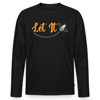 Let it - Men's Premium Organic Long Sleeve Shirt - black - Front - Nico (187cm)