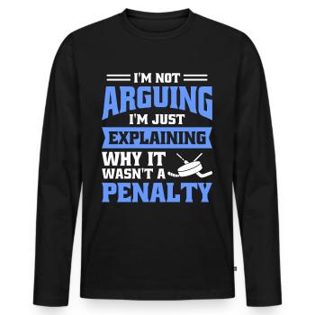 Je ne discute pas, j’explique simplement pourquoi - T-shirt manches longues Premium bio Homme - noir - Devant - Nico (187cm)