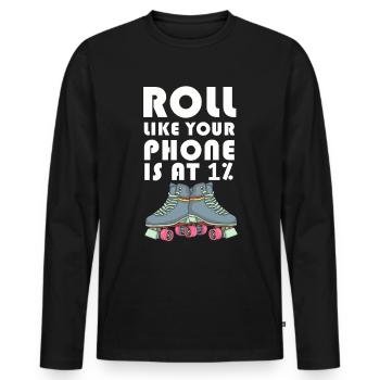 Inline Skater - Männer Premium Bio Langarmshirt - Schwarz - Vorne - Nico (187cm)