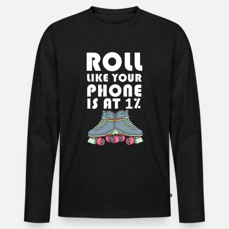 Inline Skater - Männer Premium Bio Langarmshirt - Schwarz