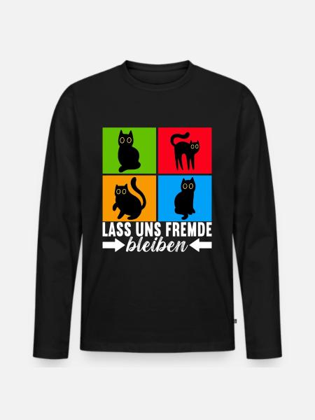 Katzen Misanthrop Sarkasmus - Männer Premium Bio Langarmshirt - Schwarz