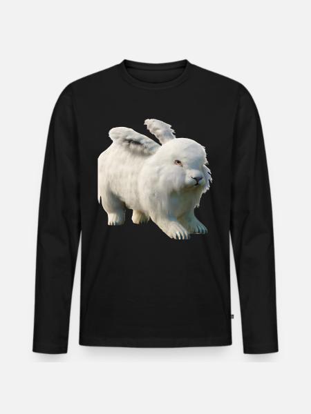 Fluffy Angora rabbit - Men's Premium Organic Long Sleeve Shirt - black