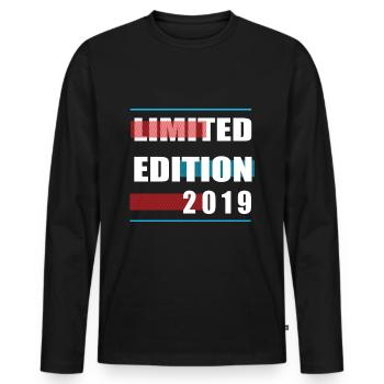 Limited Edition 2019 - Men's Premium Organic Long Sleeve Shirt - black - Front - Nico (187cm)