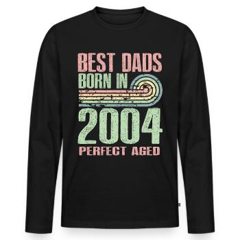 The best fathers were born in 2004, 19 years old, - Men's Premium Organic Long Sleeve Shirt - black - Front - Nico (187cm)