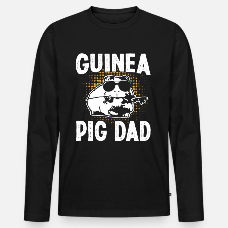 Guinea Pic Dad - Männer Premium Bio Langarmshirt - Schwarz