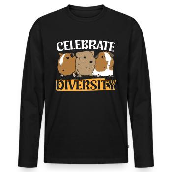 Celebrate Diversity - Men's Premium Organic Long Sleeve Shirt - black - Front - Nico (187cm)