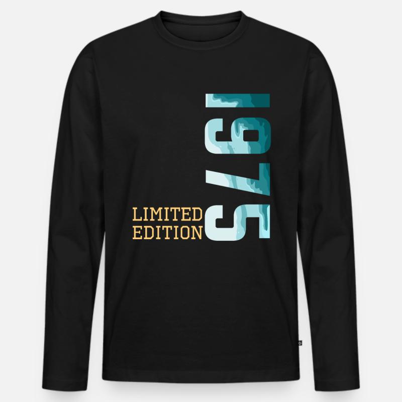 1975 Limited Edition - Männer Premium Bio Langarmshirt - Schwarz