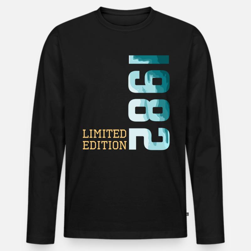 1982 Limited Edition - Männer Premium Bio Langarmshirt - Schwarz