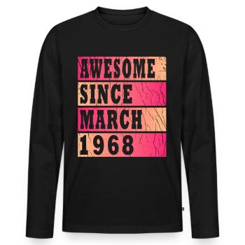 Lucky Ones were born in 1968 Tee St. Patrick's - Men's Premium Organic Long Sleeve Shirt - black - Front - Nico (187cm)