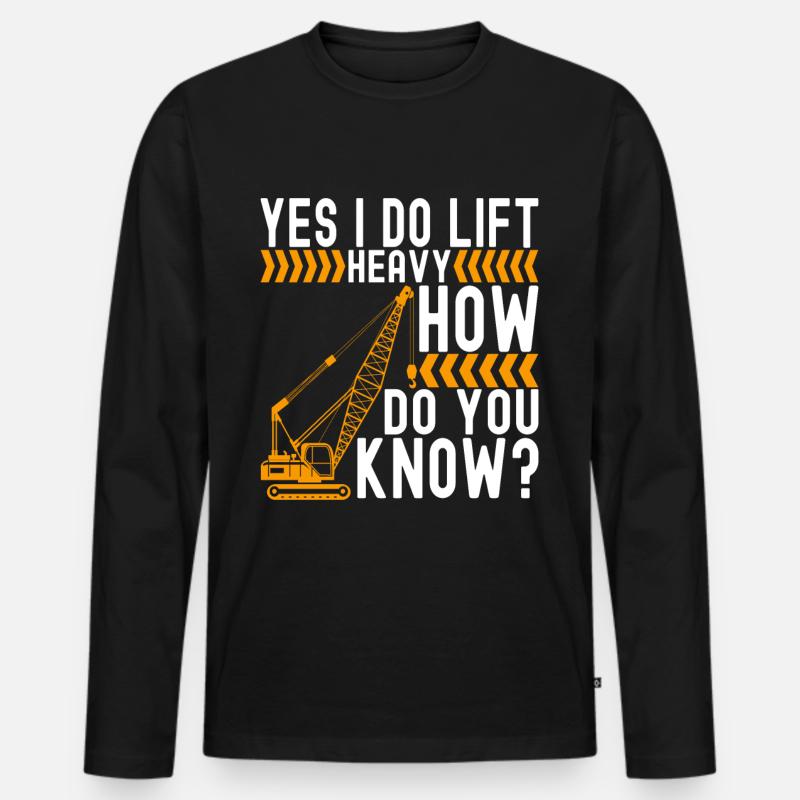 Kranführer Kranfahrer - Männer Premium Bio Langarmshirt - Schwarz