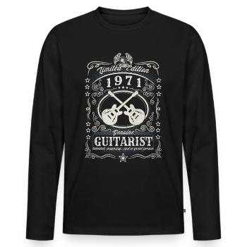 Vintage 1971 guitariste anniversaire cadeau hobby - T-shirt manches longues Premium bio Homme - noir - Devant - Nico (187cm)