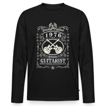 Vintage 1976 Guitariste Cadeau d’anniversaire Hobby - T-shirt manches longues Premium bio Homme - noir - Devant - Nico (187cm)