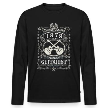 Vintage 1979 Guitarist Geburtstag Geschenk Hobby - Männer Premium Bio Langarmshirt - Schwarz - Vorne - Nico (187cm)