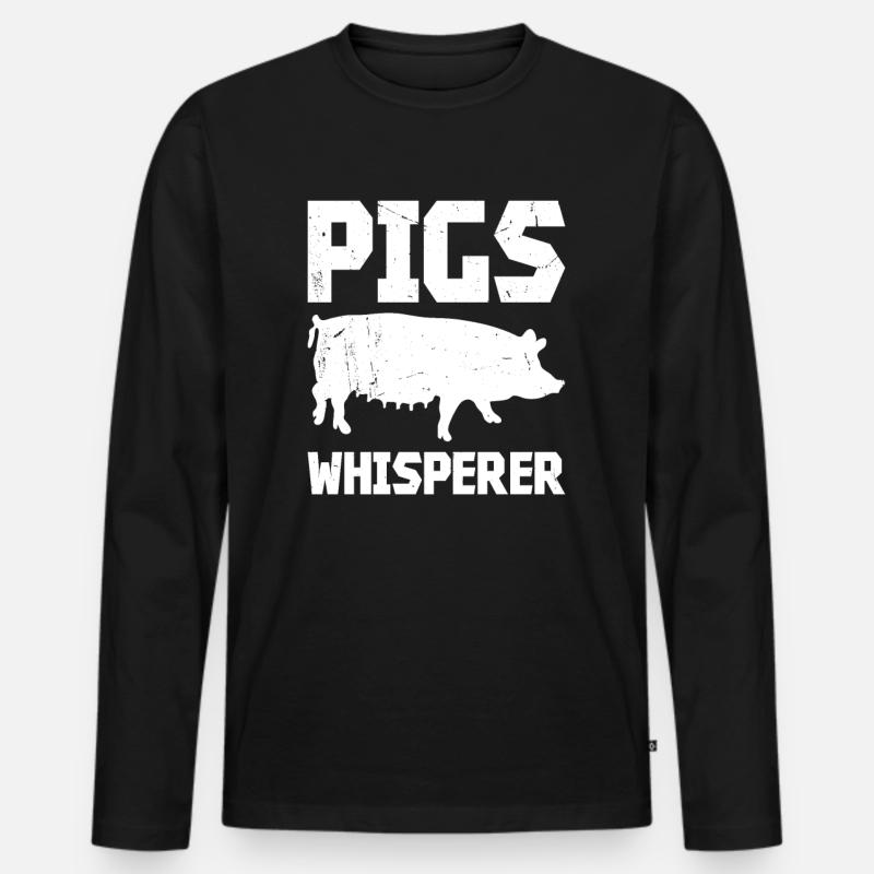Pig Whisperer - Männer Premium Bio Langarmshirt - Schwarz