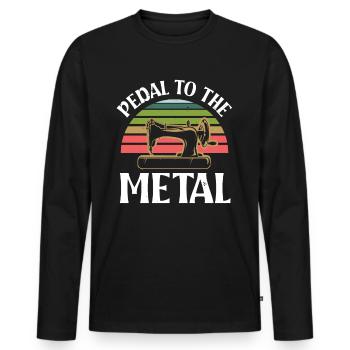 Pedal to the Matal - Men's Premium Organic Long Sleeve Shirt - black - Front - Nico (187cm)