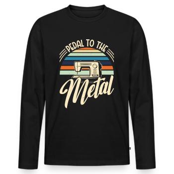 Pedal to the Matal - Men's Premium Organic Long Sleeve Shirt - black - Front - Nico (187cm)
