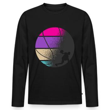 Basketball - BBall - Basket Ball - Basketballer - Männer Premium Bio Langarmshirt - Schwarz - Vorne - Nico (187cm)