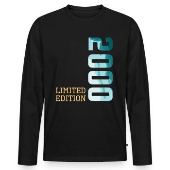 2000 Édition Limitée - T-shirt manches longues Premium bio Homme - noir - Devant - Nico (187cm)
