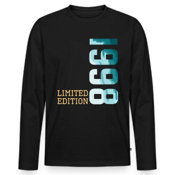 1998 Limited Edition - Men's Premium Organic Long Sleeve Shirt - black - Front - Nico (187cm)