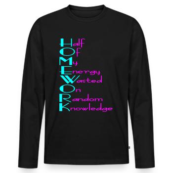 For the perfect school day - Men's Premium Organic Long Sleeve Shirt - black - Front - Nico (187cm)