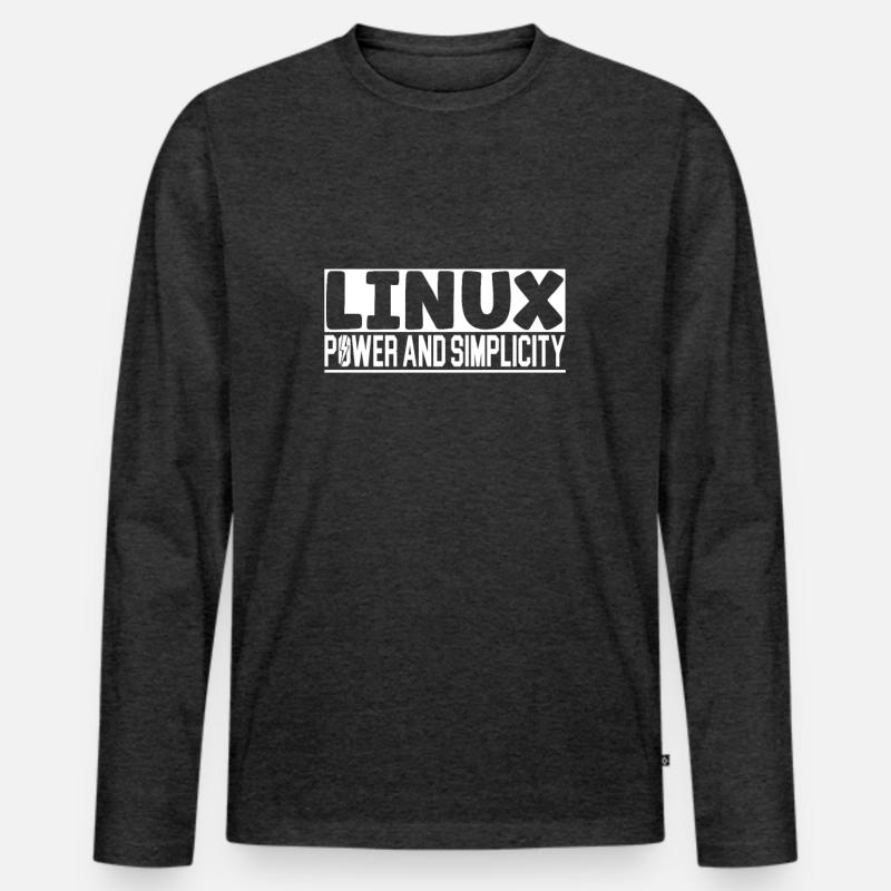Linux Power and Simplicity for Coder, Hacker und Männer Premium Bio Langarmshirt
