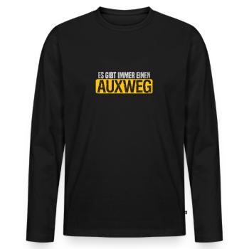 Es gibt immer einen AUXweg - Männer Premium Bio Langarmshirt - Schwarz - Vorne - Nico (187cm)