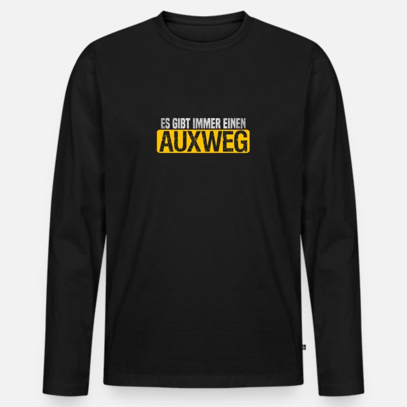 Es gibt immer einen AUXweg - Männer Premium Bio Langarmshirt - Schwarz