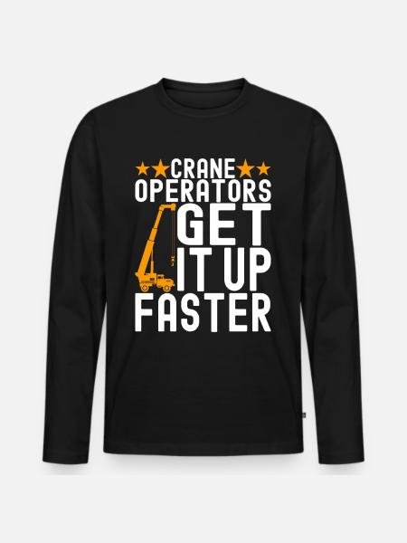 Crane operator Crane driver - Men's Premium Organic Long Sleeve Shirt - black