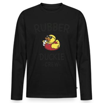 Rubber Duck Yellow Duckie Crew Bath Ducks Duckling - Men's Premium Organic Long Sleeve Shirt - black - Front - Nico (187cm)