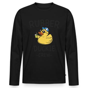 Rubber Duck Yellow Duckie Crew Bath Ducks Duckling - Men's Premium Organic Long Sleeve Shirt - black - Front - Nico (187cm)