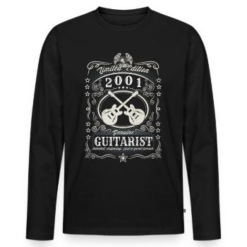 Vintage 2001 Guitarist Geburtstag Geschenk Hobby - Männer Premium Bio Langarmshirt - Schwarz - Vorne - Nico (187cm)
