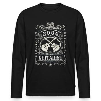 Vintage 2004 Guitariste Cadeau d’anniversaire Hobby - T-shirt manches longues Premium bio Homme - noir - Devant - Nico (187cm)