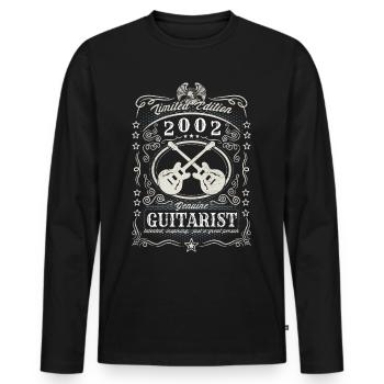 Vintage 2002 Guitarist Geburtstag Geschenk Hobby - Männer Premium Bio Langarmshirt - Schwarz - Vorne - Nico (187cm)
