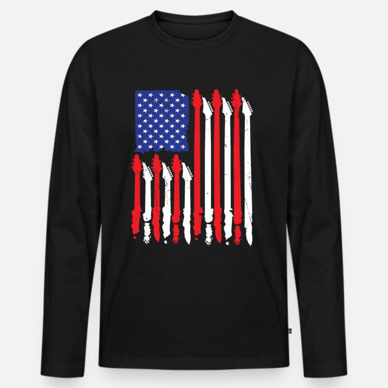 Play Guitar Design - Männer Premium Bio Langarmshirt - Schwarz