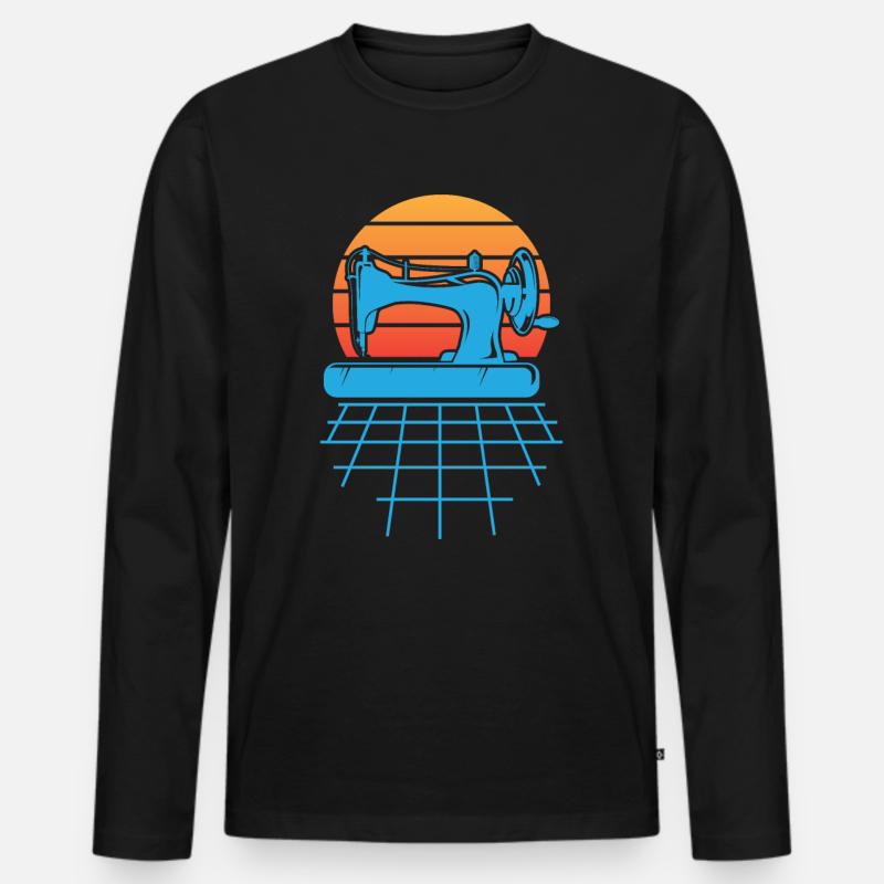 Quilting Design - Männer Premium Bio Langarmshirt - Schwarz