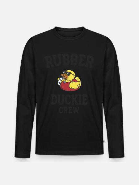 Gummi And Gul Duckie Crew Bad Ænder Ælling - Premium økologisk langærmet T-shirt til mænd - sort
