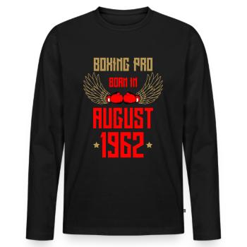 Boxing Boxing Boxer 1962 in August 60th birthday - Men's Premium Organic Long Sleeve Shirt - black - Front - Nico (187cm)