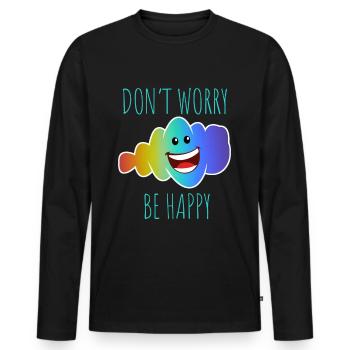 Equality Gay Pride Rainbow Retro - Men's Premium Organic Long Sleeve Shirt - black - Front - Nico (187cm)