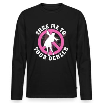 Hippie Peace Sign Peace Flowers Flower Child - T-shirt manches longues Premium bio Homme - noir - Devant - Nico (187cm)