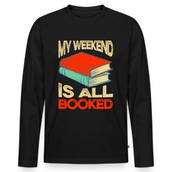 Buchliebhaber Geschenke Süße Buch Geschenkideen - Männer Premium Bio Langarmshirt - Schwarz - Vorne - Nico (187cm)
