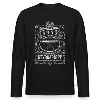 Vintage 1972 Keyboardist Geburtstag Geschenk Hobby - Männer Premium Bio Langarmshirt - Schwarz - Vorne - Nico (187cm)
