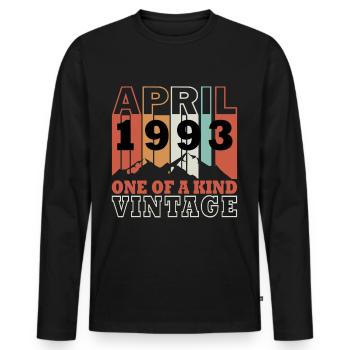 30e anniversaire - Les légendes ont été créées en avril 1993 - T-shirt manches longues Premium bio Homme - noir - Devant - Nico (187cm)
