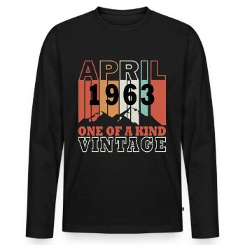 April 1963, 60th Anniversary of the Birthday of Men Women - Men's Premium Organic Long Sleeve Shirt - black - Front - Nico (187cm)
