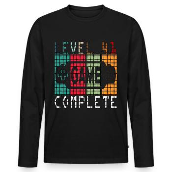 41st birthday Gamer Level 41 Complete 41 years - Men's Premium Organic Long Sleeve Shirt - black - Front - Nico (187cm)