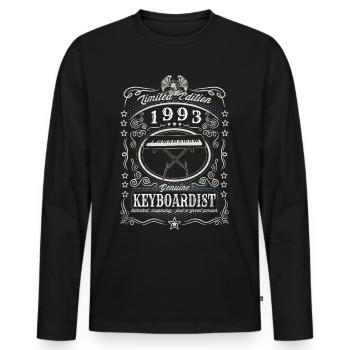 Vintage 1993 Keyboardist Geburtstag Geschenk Hobby - Männer Premium Bio Langarmshirt - Schwarz - Vorne - Nico (187cm)
